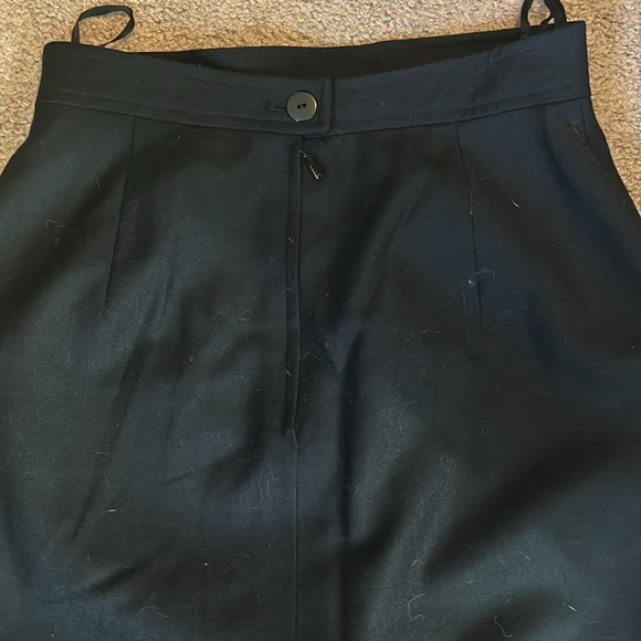 Eacada vintage wool black pleated midi pencil skirt. Sz36 - Picture 3 of 10